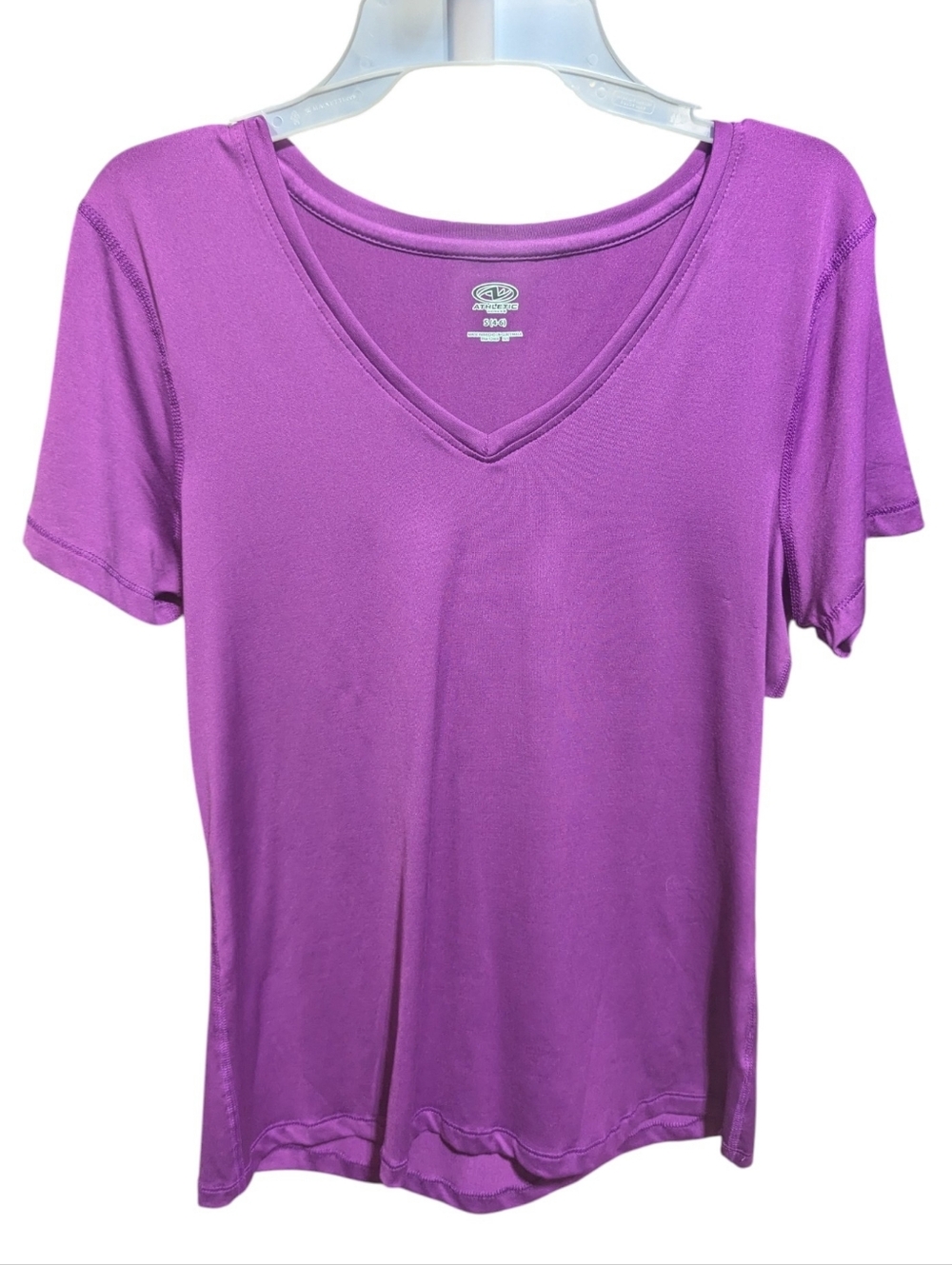 ATHLETIC WORKS women's SHORT SLEEVE shirt size Small (4-6) Purple w-122 - Picture 3 of 7